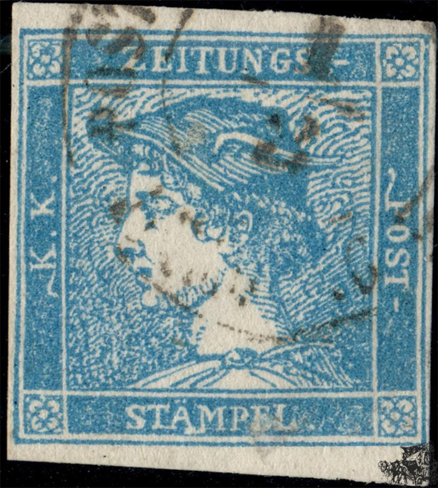 Österreich 1851 o - 0,6 Kreuzer - Blauer Merkur - mit Attest: Dr. Ferchenbauer