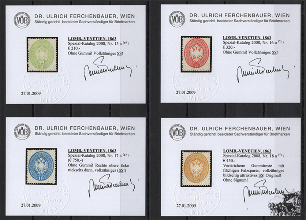Österreich - Nr. 15-18A (*) Lombardei & Venetien 1863 Österreich - Nr. 15-18A (*) Lombardei & Venetien 1863