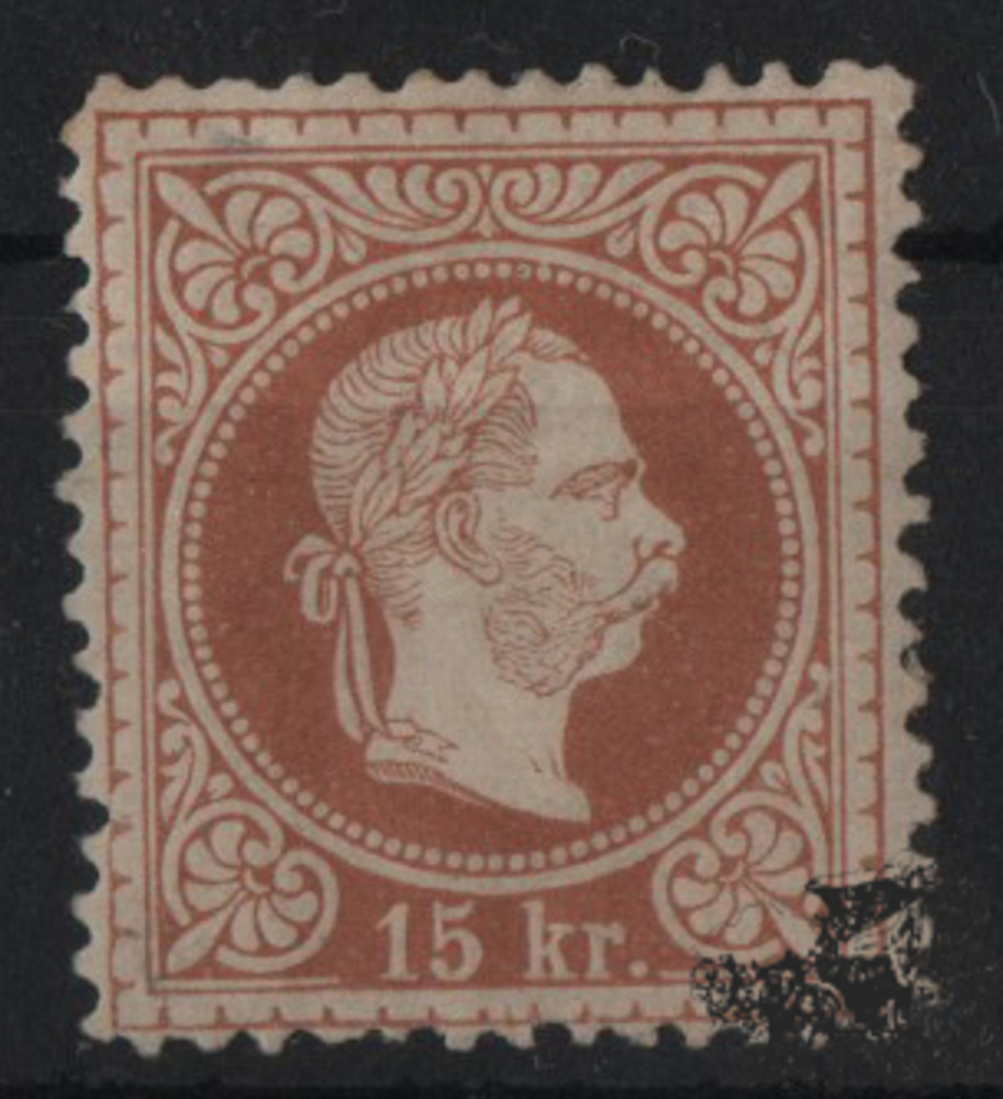Österreich 1874 - 15 Kreuzer, FEINER DRUCK, in seltener LZ 13, ungebraucht mit Originalgummi, Prüfungsattest Albert Matl Österreich 1874 - 15 Kreuzer, FEINER DRUCK, in seltener LZ 13, ungebraucht mit Originalgummi, Prüfungsattest Albert Matl