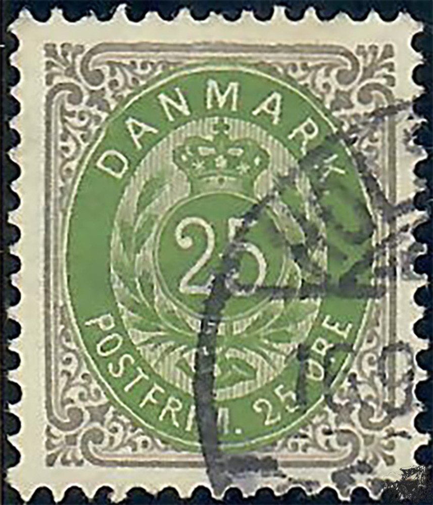 Dänemark o 1898 - Freimarken: Ziffern im Rahmen - 25 Ore