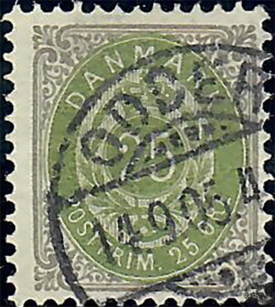 Dänemark o 1875 - Freimarken: Ziffern im Rahmen - 25 Ore
