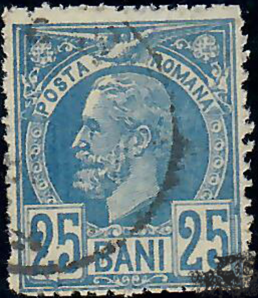 Rumänien o 1885-25 Bani Freimarke König Karl I.