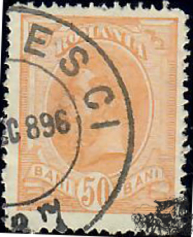 Rumänien o 1896 50 Bani Freimarke König Karl I. 