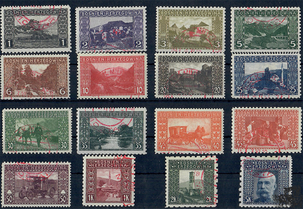 Österreich - Bosnien-Herzegowina 1906 Satz o - Landschaftsbilder Österreich - Bosnien-Herzegowina 1906 Satz o - Landschaftsbilder