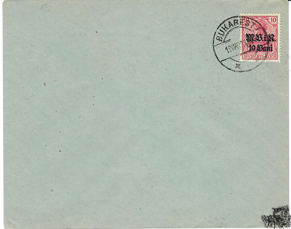 Brief 1918, Nr. 4 mit Aufdruck “M.V.i.R. 10 Bani“