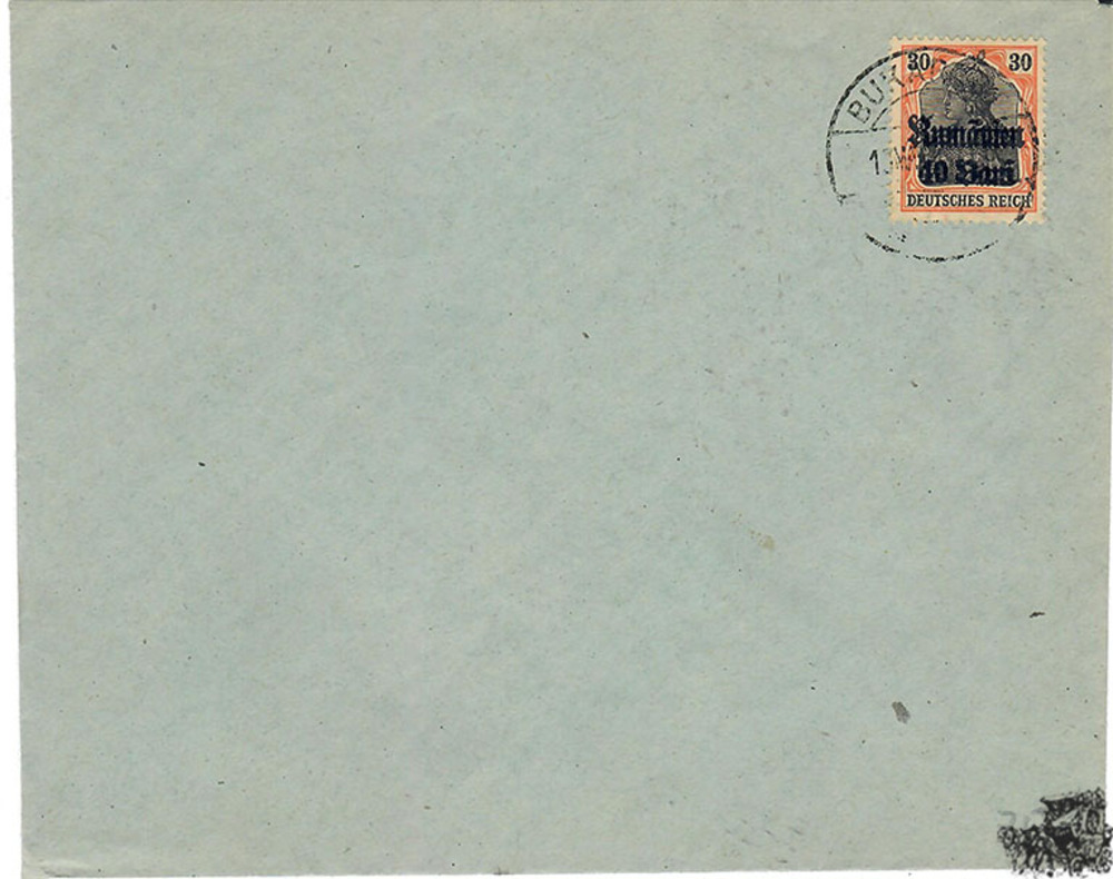 Brief 1918, Nr.12  mit Aufdruck “Rumänien 40 Bani“