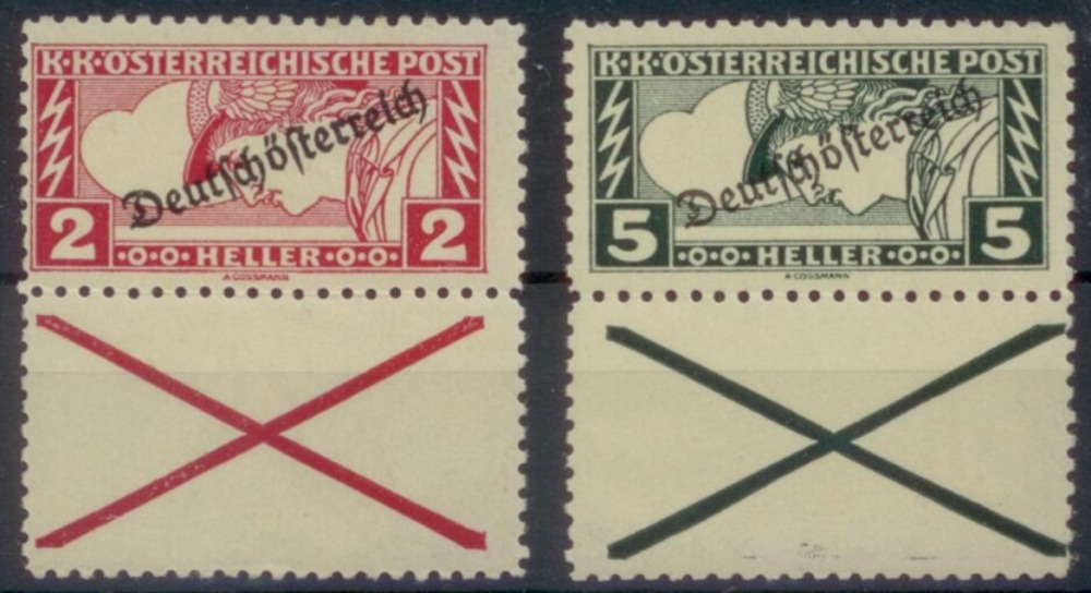 Eilmarken Merkur “Deutsch-Österreich“ - Nr.252BKr./253BKr. ** Eilmarken Merkur “Deutsch-Österreich“ - Nr.252BKr./253BKr. **