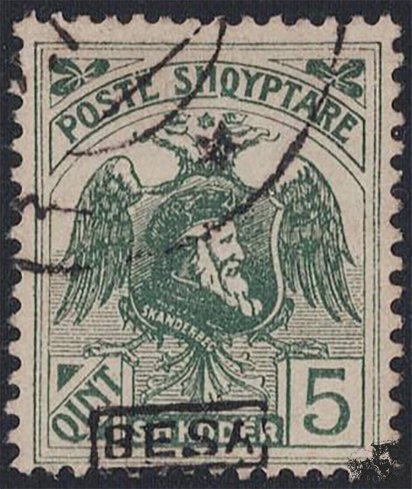 Albanien 1920 o - Skanderbeg und Doppeladler, dunkelgrün