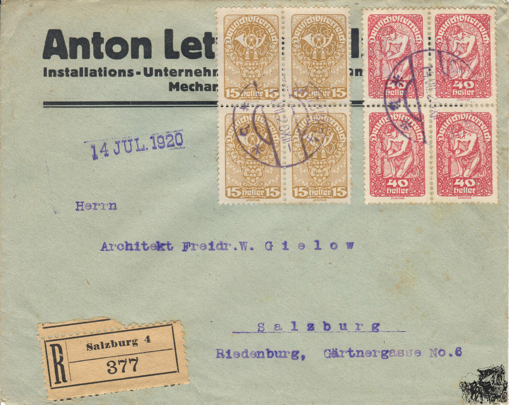Deutsch-Österreich R-Brief 1920 Deutsch-Österreich R-Brief 1920