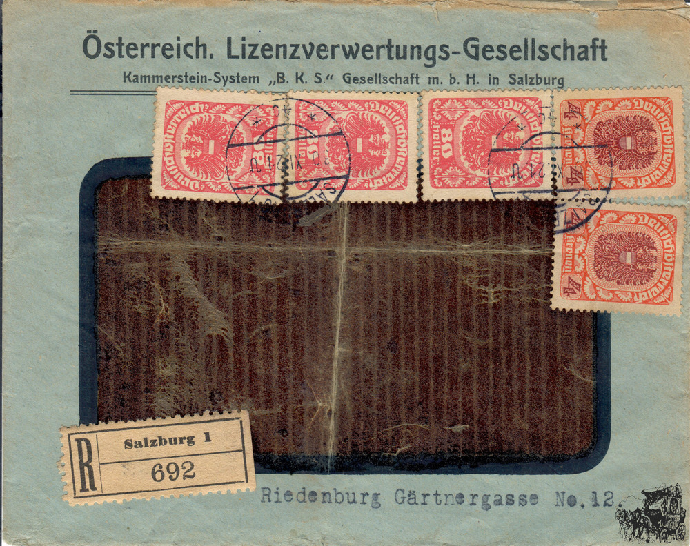 Deutsch-Österreich R-Brief 1921 Deutsch-Österreich R-Brief 1921