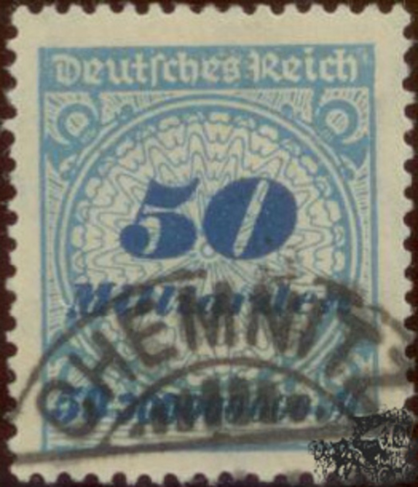 Deutsches Reich O 1923, 50 Milliarden Mark Freimarke Korbdeckel
