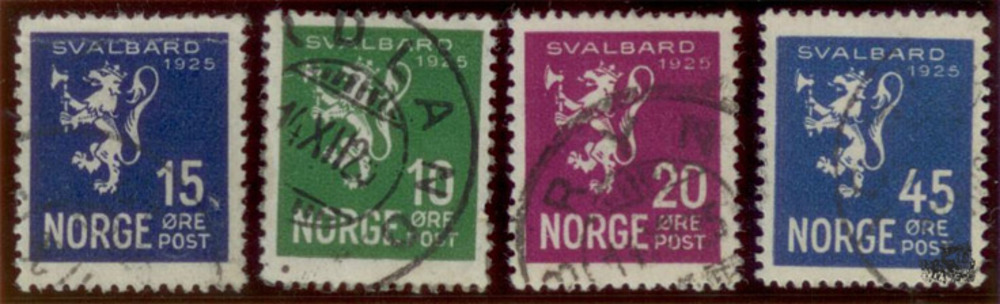 Norwegen o 1925 - Besitzergreifung von Spitzbergen, 10 - 45 Öre Norwegen o 1925 - Besitzergreifung von Spitzbergen, 10 - 45 Öre