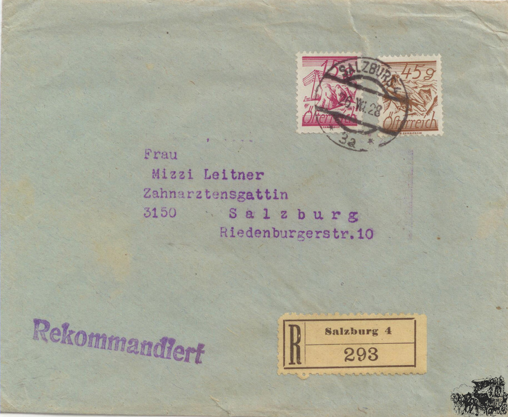 Republik Österreich R-Brief 1928