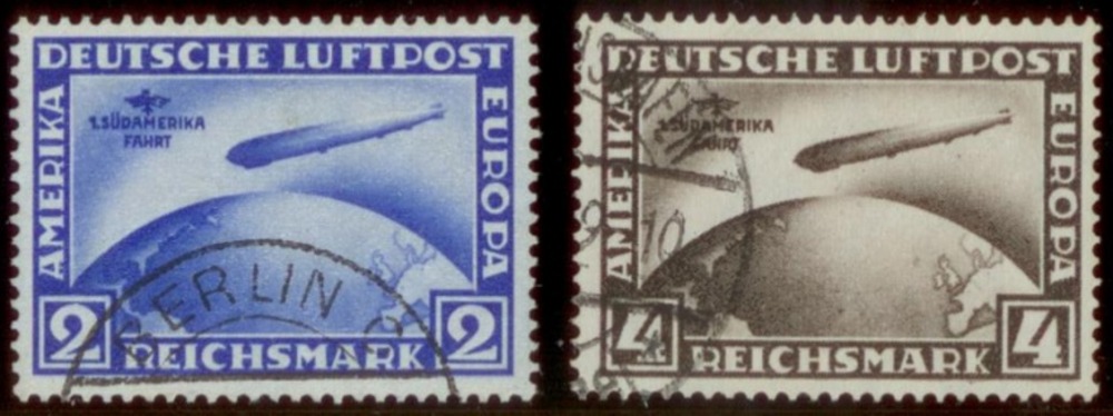 Deutsches Reich, Zeppelin 1.Südamerikafahrt 1930 - Nr.438/439