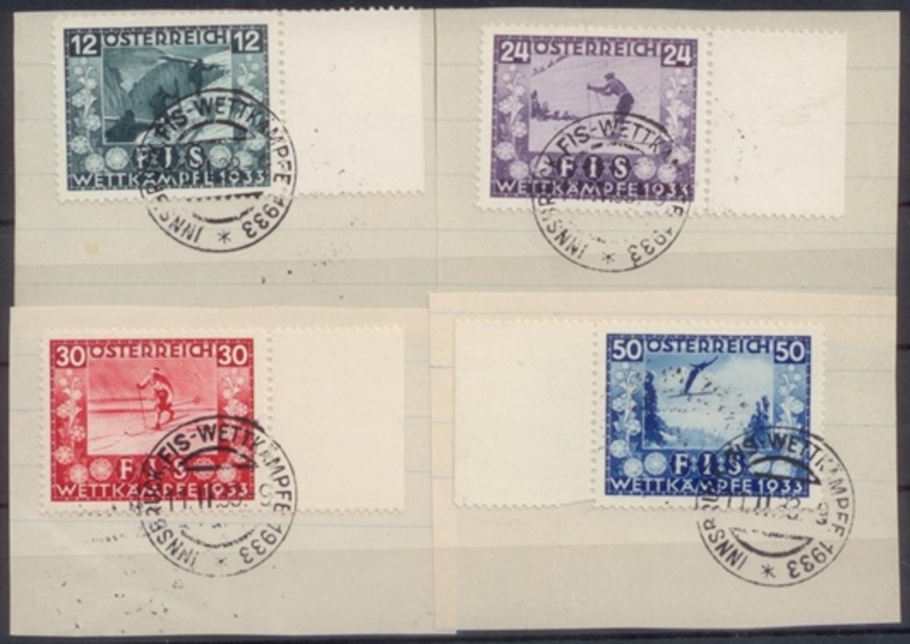 Österreich, I.FIS Wettkämpfe 1933 - Briefstücke Österreich, I.FIS Wettkämpfe 1933 - Briefstücke