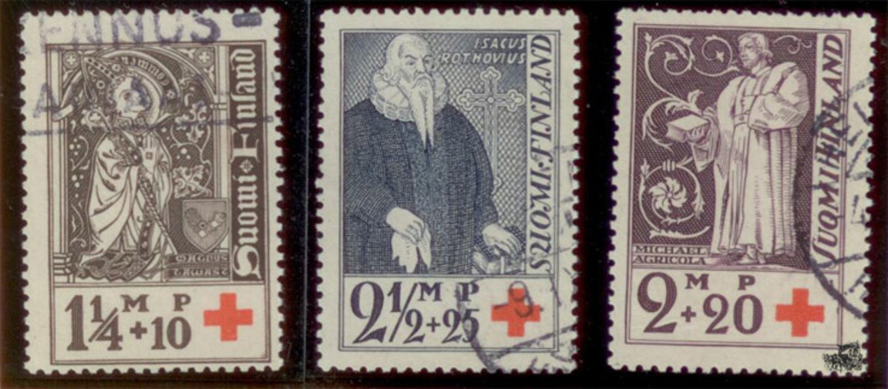 Finnland o 1933 - Rotes Kreuz: Finnische Bischöfe von Turku, 1 1/4 Markka+10 Pennia - 2 1/2 Markka+25 Pennia Finnland o 1933 - Rotes Kreuz: Finnische Bischöfe von Turku, 1 1/4 Markka+10 Pennia - 2 1/2 Markka+25 Pennia