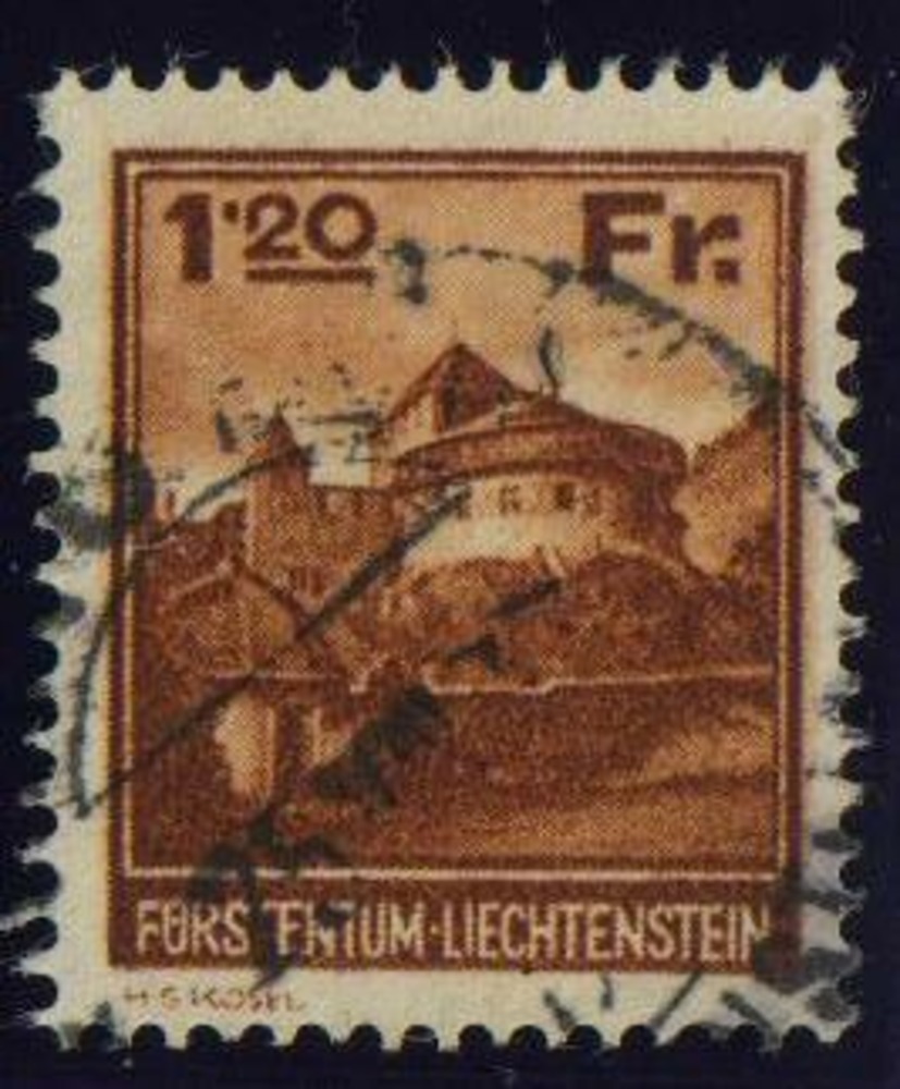 Liechtenstein o 1933 - 1,20 Fr. “Landschaften & Gebäude“ Liechtenstein o 1933 - 1,20 Fr. “Landschaften & Gebäude“