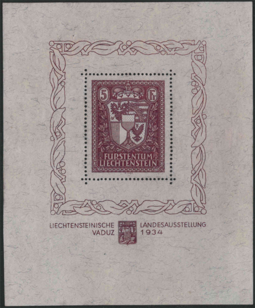 Liechtenstein ** 1934 -Block 1, Briefmarkenausstellung 1934
