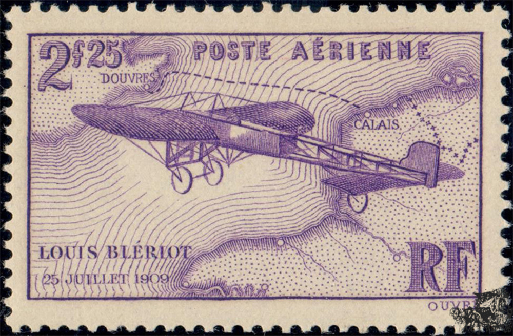 Frankreich ** 1934 - 2,25 Franc - Flugpostmarke - Überquerung des Ärmelkanals