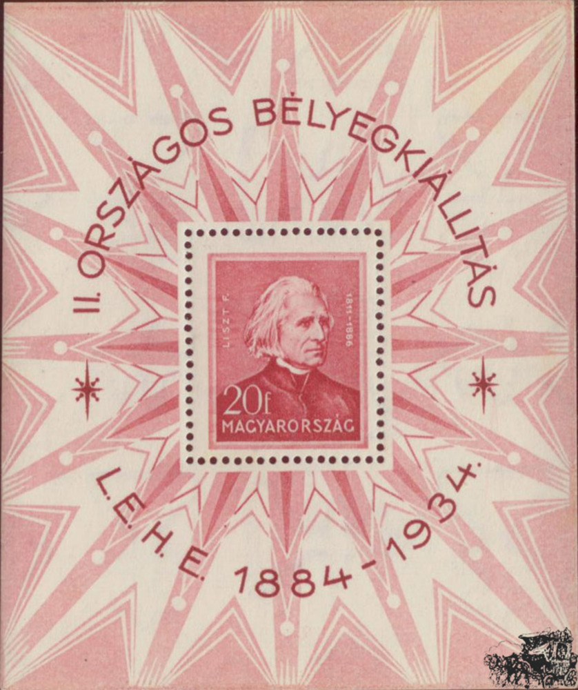Ungarn ** 1934, 20 Filler Philatelistische Ausstellung Budapest im Block Ungarn ** 1934, 20 Filler Philatelistische Ausstellung Budapest im Block