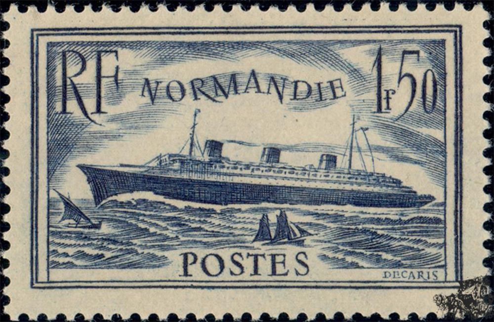 Frankreich ** 1935 - 1,50 Franc - Indienststellung des Passagierschiffes Normandie Frankreich ** 1935 - 1,50 Franc - Indienststellung des Passagierschiffes Normandie