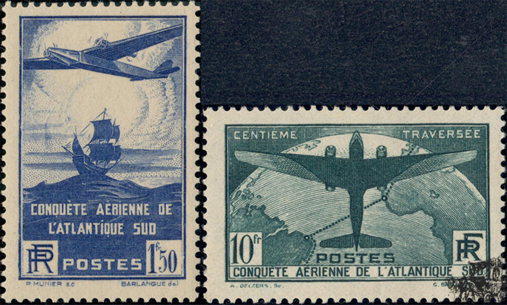 Frankreich Satz ** 1936 - 1,60 Franc - 100. Ozeanüberquerung französischer Postflugzeuge