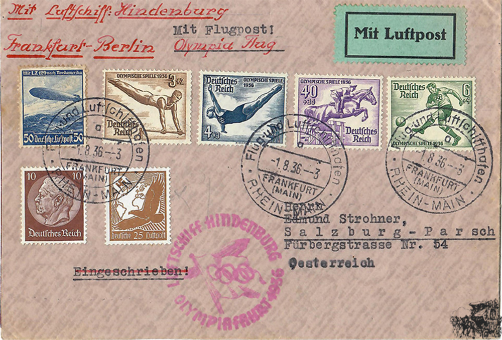 Deutschland Zeppelinpost “Olympiafahrt 1936“ 