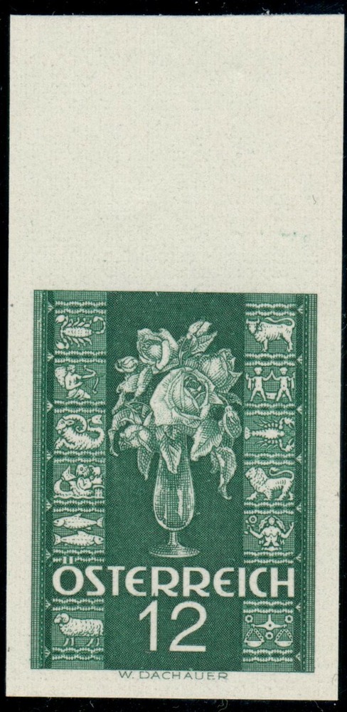 Österreich 1937 **,  Gr. 12 Glückwunschmarke, ungezähnt, Oberrand