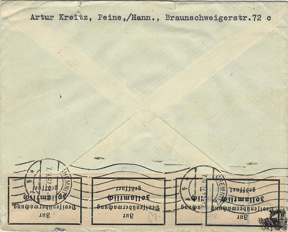 3. Reich Blockmarken Reichsparteitag Nürnberg Kopfbild Adolf Hitler Mehrfachfrankatur 1937