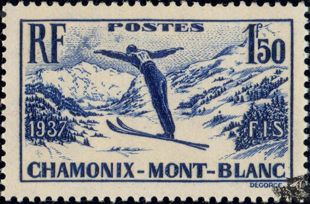 Frankreich ** 1936 - 1,50 Franc - Internationale Skimeisterschaften, Chamonix