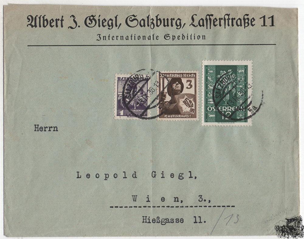 Österreich 3. Reich Ostmark - Nr. 567, 658, 643 1. Rep. / 3. Reich Mischfrankatur