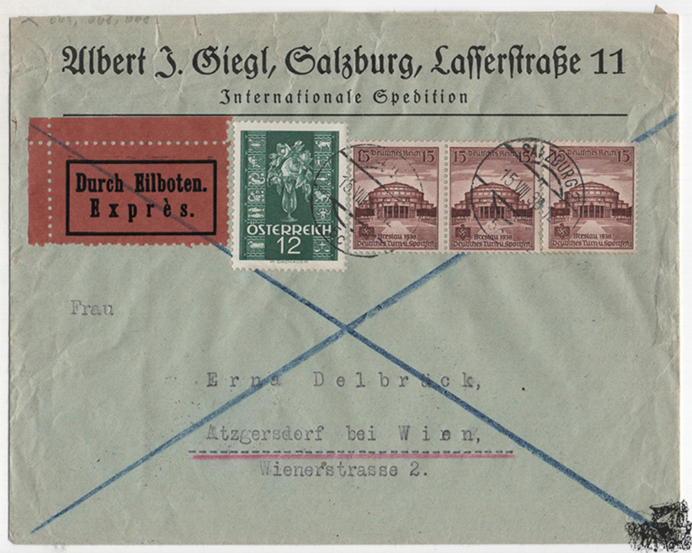 Österreich 3. Reich Ostmark - Nr. 658, 668 1. Republik / 3. Reich Mischfrankatur Österreich 3. Reich Ostmark - Nr. 658, 668 1. Republik / 3. Reich Mischfrankatur