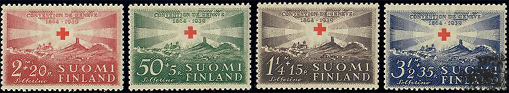 Finnland ** 1939 - 75 Jahre Rotes Kreuz - 50+5 Penniä bis 3 1/2 Markka+35 Penniä