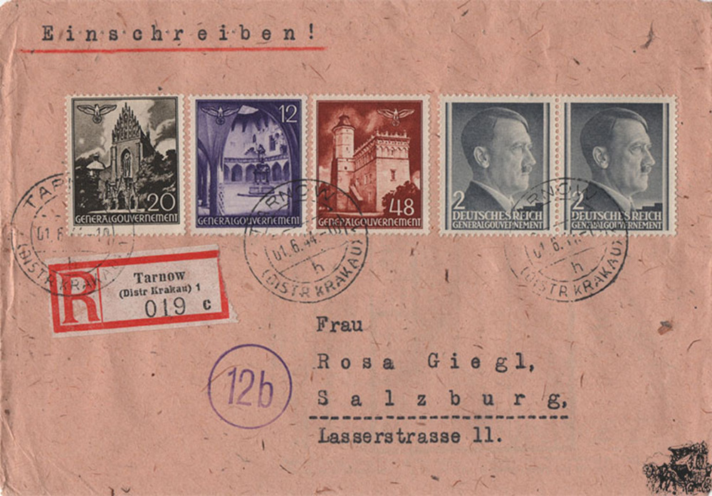 3. Reich Brief Generalgouvernement Bauwerke