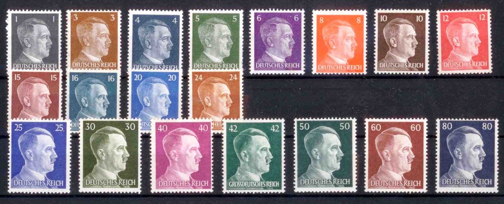 Germany ** 19 values pfennig 1941 Stamps: Adolf Hitler Germany ** 19 values pfennig 1941 Stamps: Adolf Hitler