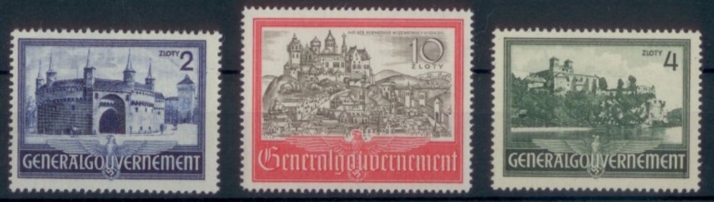 Generalgouvernement 1941 - Freimarken Bauwerke - Nr.63-65 o