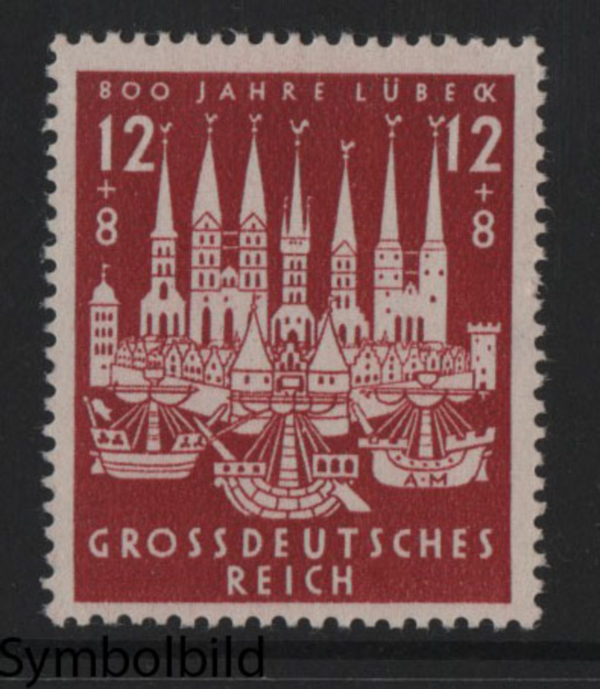 Deutschland o 1943 - 12+8 Pfg. “800 Jahre Hansestadt Lübeck“