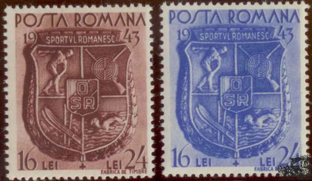 Rumänien ** 1943, 16+24 Lei, 2 Werte Sportwoche Rumänien ** 1943, 16+24 Lei, 2 Werte Sportwoche