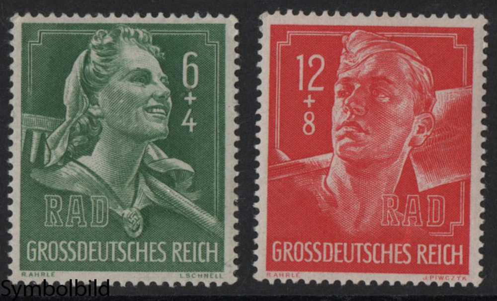 Deutschland ** 6+4, 12+8 Pfennig 1944