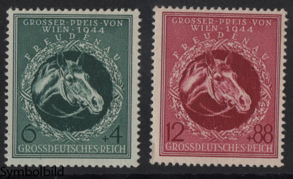 Deutschland ** 6+4, 12+88 Pfennig 1944  “Großen Preis von Wien“