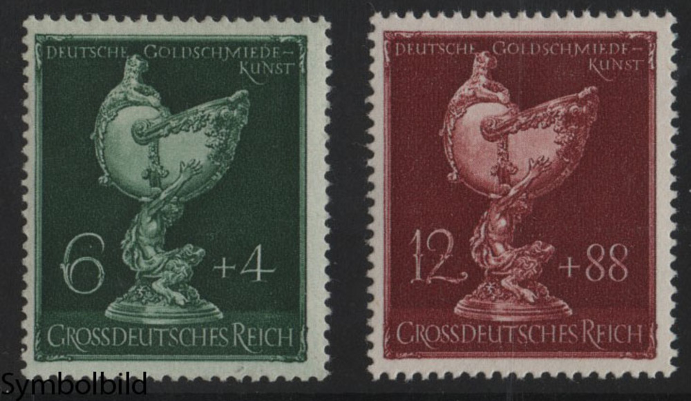 Deutschland ** 6+4, 12+88 Pfennig 1944  Deutsche Gesellschaft für Goldschmiedekunst