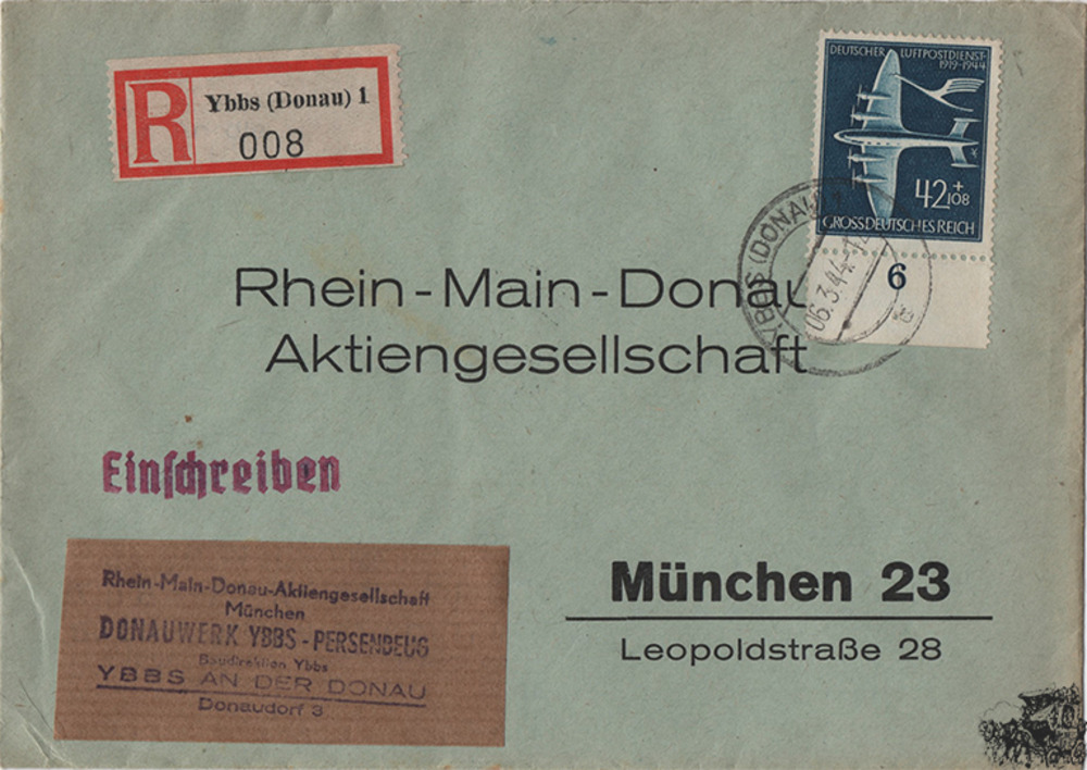 3. Reich 42+108 Pf. 42er Deutscher Luftpostdienst 