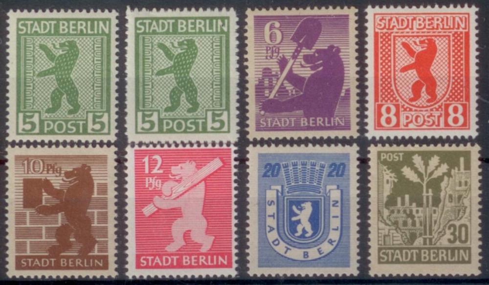 Alliierte Besetzung Berlin/Brandenburg - Bären/Eiche Nr.1A-7A **