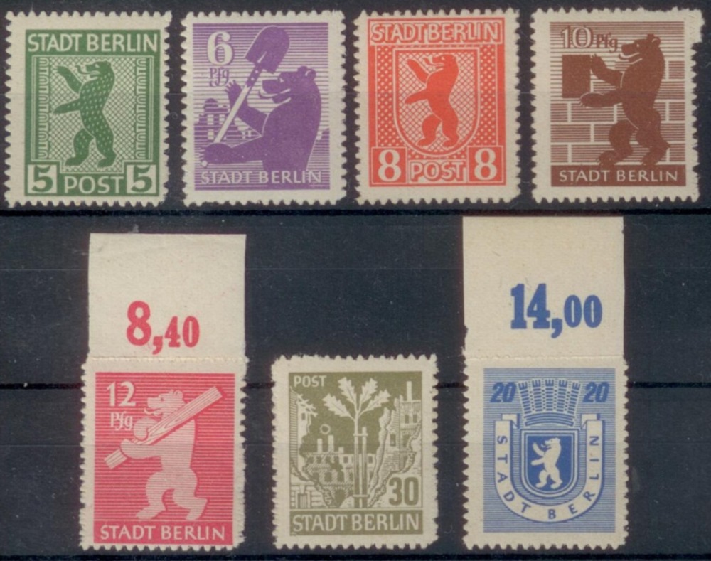 Alliierte Besetzung Berlin/Brandenburg - Bären/Eiche Nr.1B-7B **