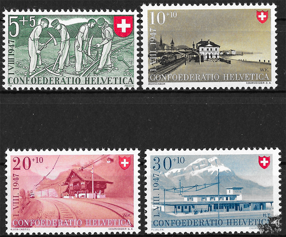 Schweiz 1947 ** - Berufe und Bahnhöfe