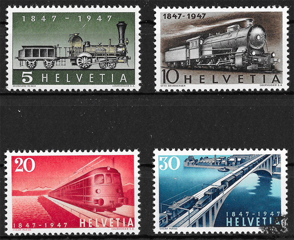 Schweiz 1947 ** - 100 Jahre Schweizer Eisenbahnen Schweiz 1947 ** - 100 Jahre Schweizer Eisenbahnen