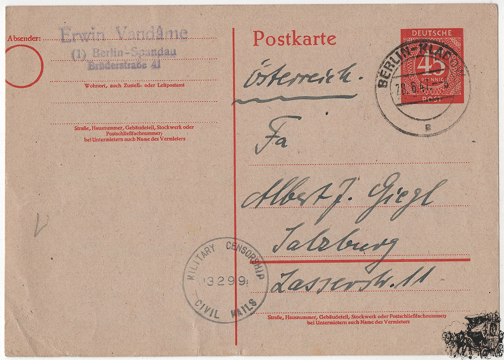 Alliierte Besetzung - Gemeinschaftsausgabe Nr. P955 Auslandsganzsache Alliierte Besetzung - Gemeinschaftsausgabe Nr. P955 Auslandsganzsache