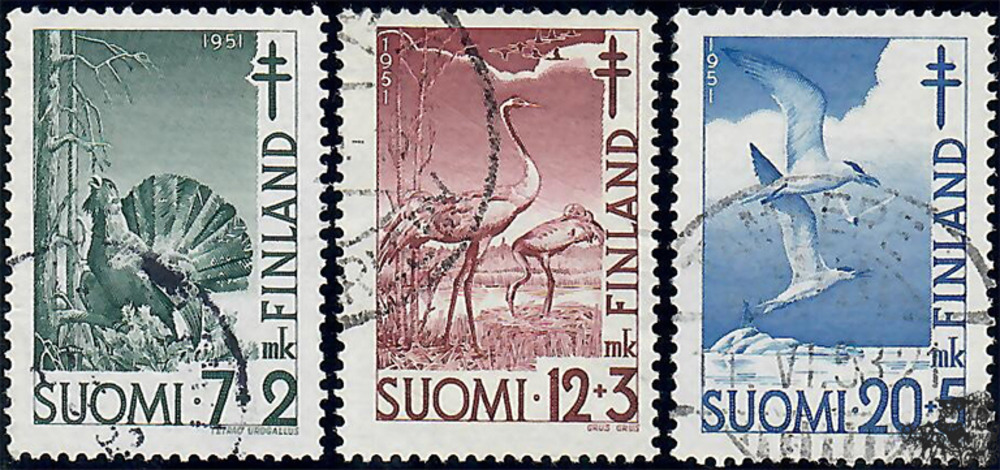 Finnland o 1951 - Bekämpfung der Tuberkulose - 7+2 Markka bis 20+5 Markka