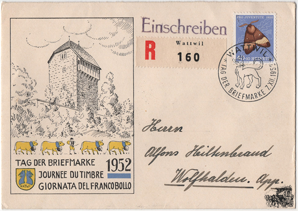 Schweiz - Pro Juventute 1952 auf Einschreiben Schweiz - Pro Juventute 1952 auf Einschreiben