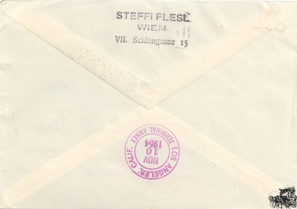 Österreich Luftpost-R-Brief 1954, 2/3 Schilling Flugpostmarken “Heimische Vogelwelt“, Eröffnungsflug SAS Nordpolroute